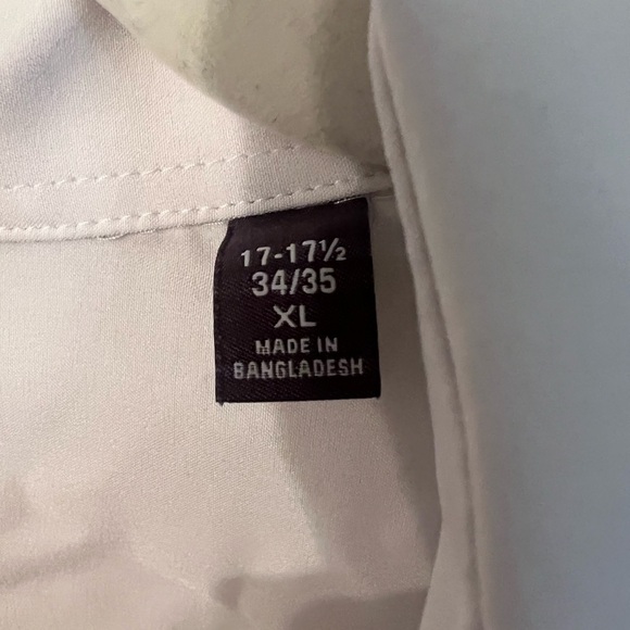 Van Heusen Men's White Button Down Dress Shirt Size XL 34/35 Slim Fit - Picture 3 of 4